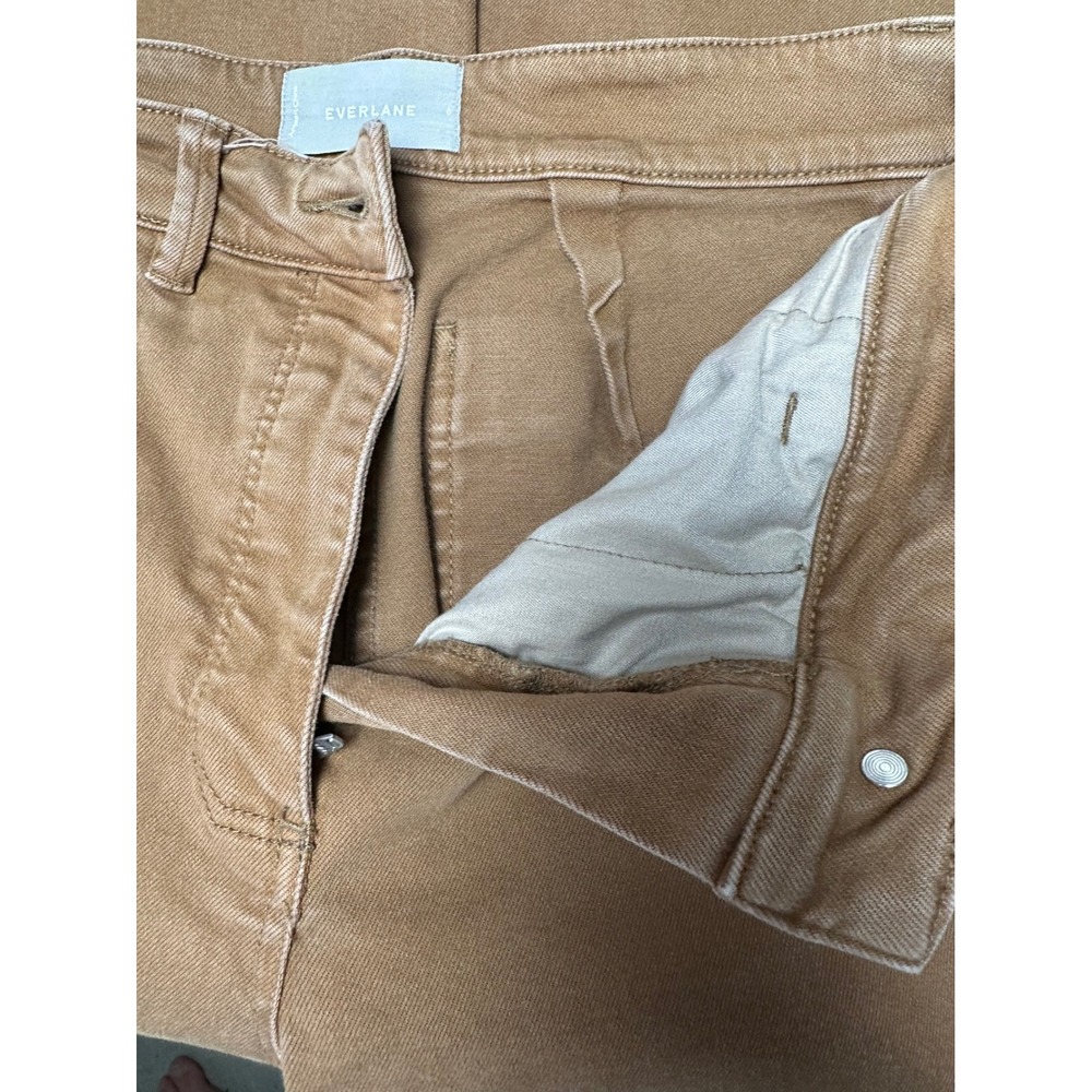 Everlane Women Tan Brown Wide Leg Cropped Sailor Pants Jeans Size 6 READ - Picture 10 of 10